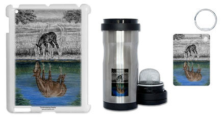 Horse Racing Art on t-shirts, mugs, iphone ipad cases covers, laptop skins, magnets