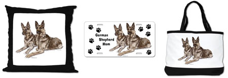 German Shepherd Dogs Art on t-shirts, mugs, iphone ipad cases covers, laptop skins, magnets