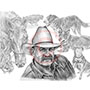 Cowboy Pencil Portrait Drawing
