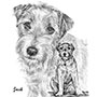 Jack Russell Terrier Dog - Custom Pencil Portrait