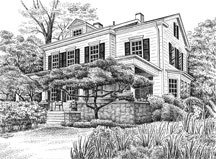 Pen and Ink House Drawing