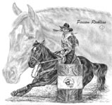 Cowgirl Barrel Racing Portrait
