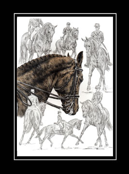 Tinted Dressage Horse Print