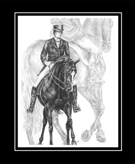 FEI Dressage Horse Print BW