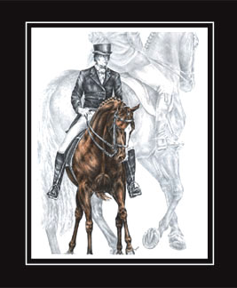Tinted FEI Dressage Horse Print