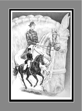"Changes" dressage horse drawing by Kelli Swan