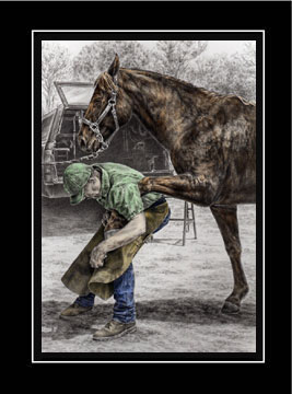 Tinted Farrier and Horse Print