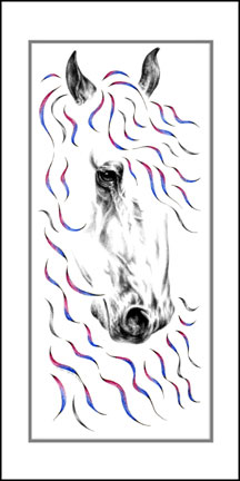 Contempary Friesian Horse Art Print