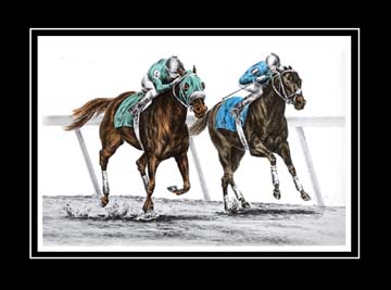 Tinted Thoroughbred Horse Racing Portrait