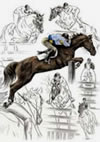 jumping horses art
