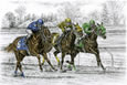 horse reflection drawing