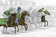 horse reflection drawing
