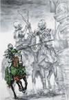 knight jousting art