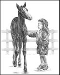 Girl and Horse Note Card