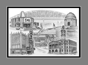 canton, ohio artwork - football hall of fame, palace theater, mckinley monument, art museum