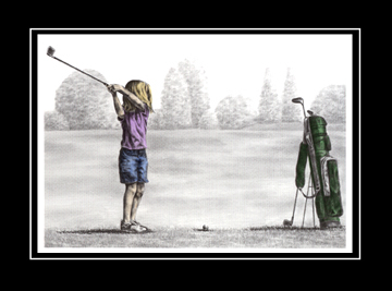 Girl Golfer Picture Tinted