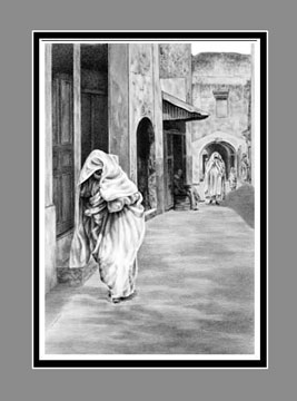 Historic Middle East Art BW