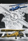 "Stearman" aviation biplane drawing by Kelli Swan