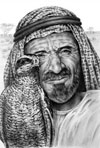 middle eastern falcon hunter