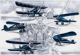 "Wacos" aviation biplane drawing by Kelli Swan