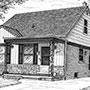 Pen and Ink Drawing of Traditional Bungalow Home