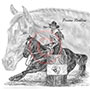 Cowgirl Barrel Racer Pencil Portrait