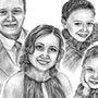 Custom drawing of four family members