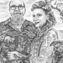 Custom drawing of family and their pets
