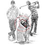 Pencil Portrait Drawing of Man Golfer