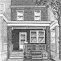 Pencil drawing of Washing DC Row House