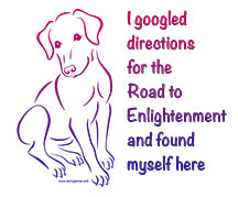 Puppy art with Road to Enlightenment quote